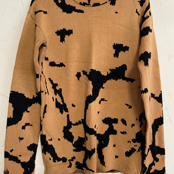 nonbranded Other - Men's Turtleneck Sweater - Black and Tan Camouflage